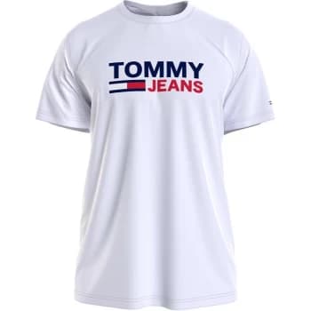 Tommy Jeans Corp Logo Tee - White YBR