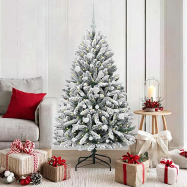 vidaXL Artificial Christmas Tree with White Balls Green and White 150cm PVC and Metal, Green 3395742