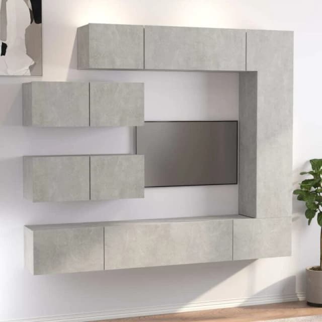 VIDAXL 7 Piece TV Cabinet Set Concrete Grey Engineered Wood vidaXL 8720287107071