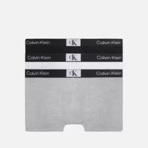 Calvin Klein Logo 3 Pack Cotton-Blend Trunks - L