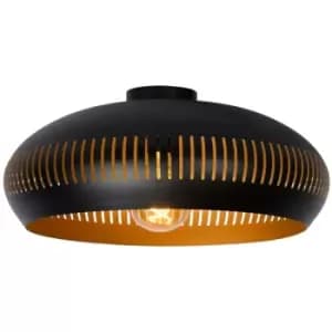 Lucide RAYCO - Flush Ceiling Light - Ø45cm - 1xE27 - Black