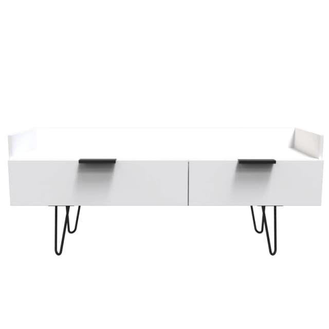 Fuji 2 Drawer TV Unit In White Matt (Ready Assembled)