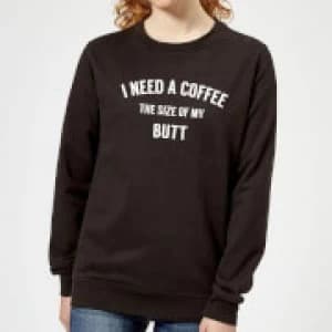 Coffee Butt Womens Sweatshirt - Black - 3XL