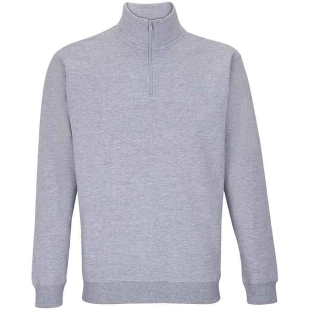 SOL'S Mens Conrad Marl Quarter Zip Sweatshirt in Grey Size: Small Grey Male S