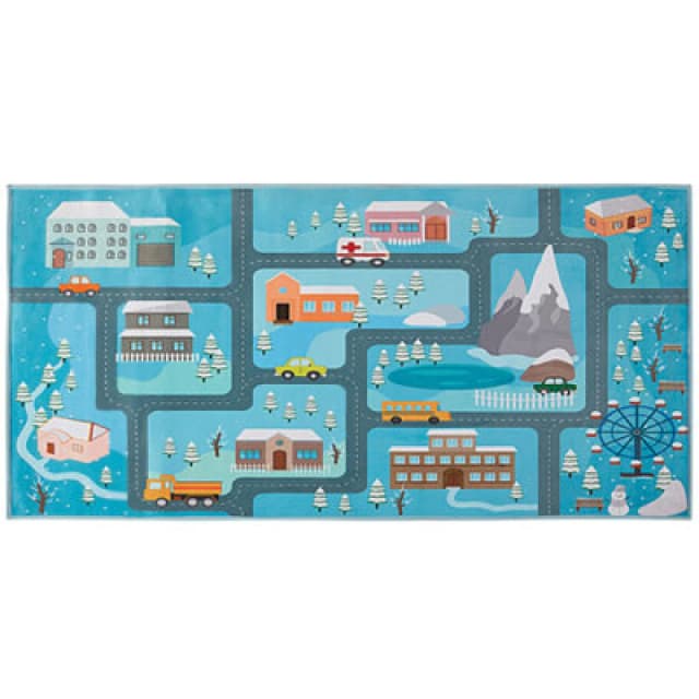 Beliani Kids Rug Kigi Blue 80 X 150 Cm