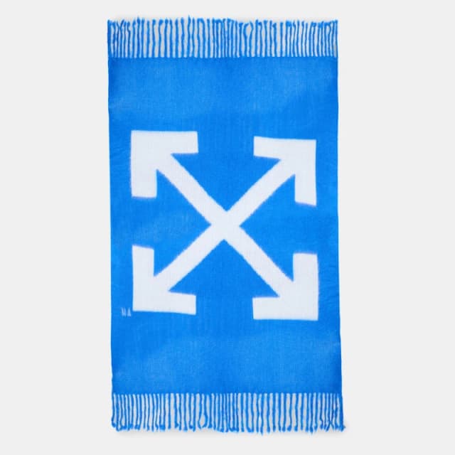 Off White Arrow Design Blanket Blue/White unisex One Size