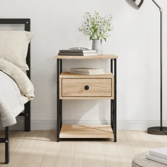 VIDAXL Bedside Cabinet Sonoma Oak 40x42x55cm Engineered Wood Vidaxl 8720845940348