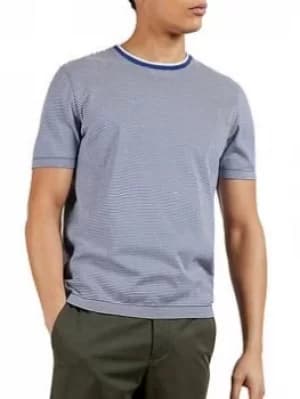 Ted Baker Raki Collar Detail T-Shirt, Blue, Size 2, Men