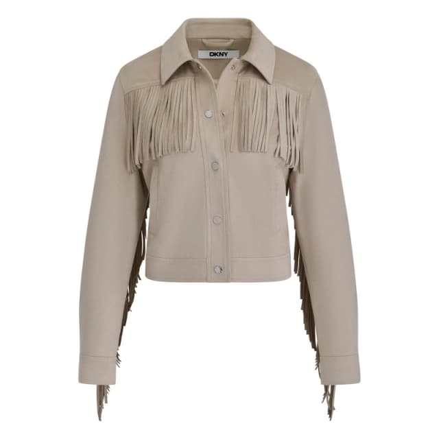 DKNY Fringe Jkt Ld62 Pebble female 8 (XS)