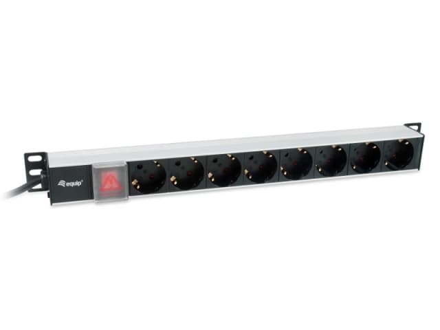 Equip 8-Outlet German Power Distribution Unit. Aluminum Shell. 3m