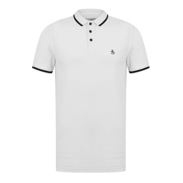 Original Penguin Contrast Tipped Sleeve Polo Shirt - White White S