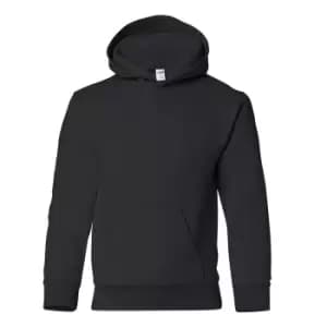 Gildan Heavy Blend Childrens Unisex Hooded Sweatshirt Top / Hoodie (L) (Black)