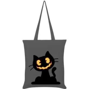 Grindstore Pumpkin Kitten Tote Bag (One Size) (Grey) - Grey