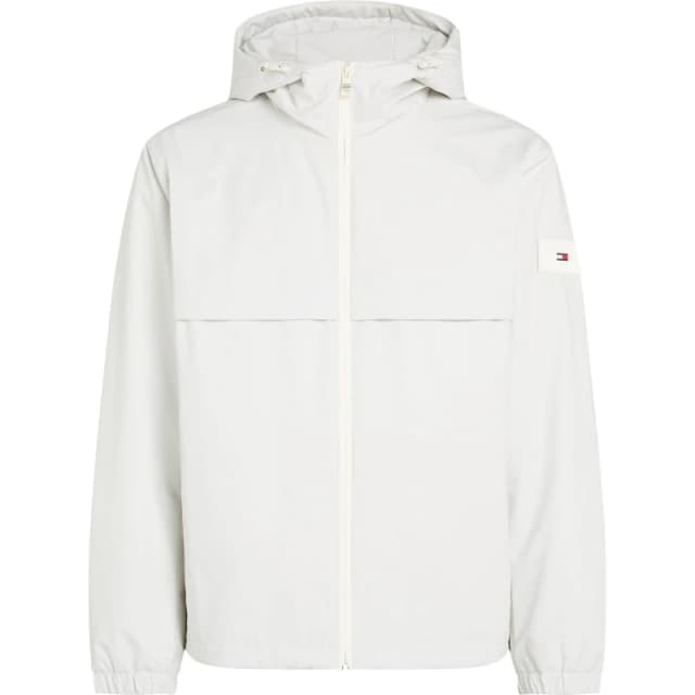 Tommy Hilfiger Mens Technical Hooded Long Sleeve Zip Windbreaker Ivory male M