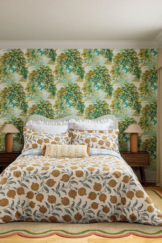 Sanderson Sanderson 'Anaar' Cotton Duvet Cover Set in Light Beige Size: Double Light Beige Double Unisex 5016709704304