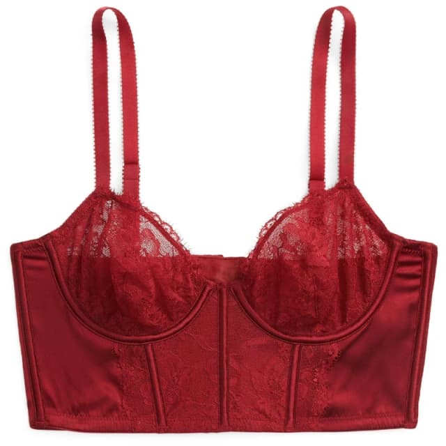 Polo Ralph Lauren Womens Lace Demi Bra Garnet Red female 34A