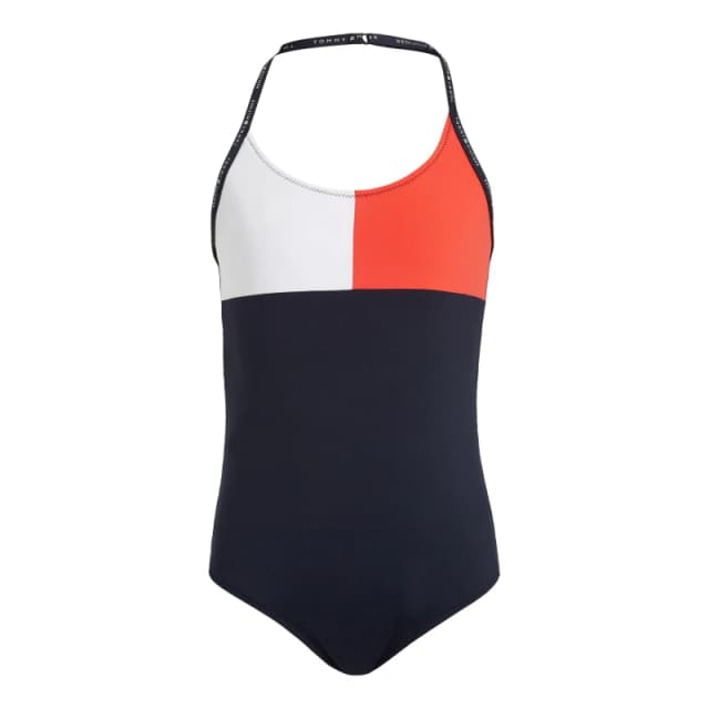 Tommy Hilfiger Kids One Piece Scoop Neck Swimsuit Desert Sky DW5 female 8-10Y
