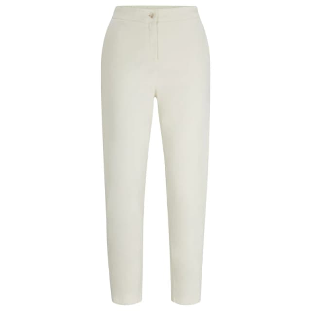 Boss Womens Tolinda D Straight Leg Trousers Open White female 8 (S)
