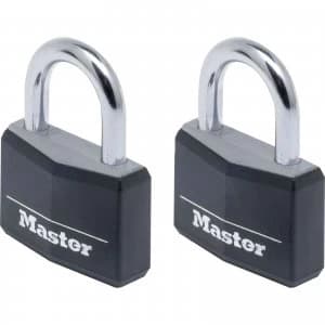 Masterlock Aluminium Vinyl Padlock Keyed Alike 40mm Black Standard