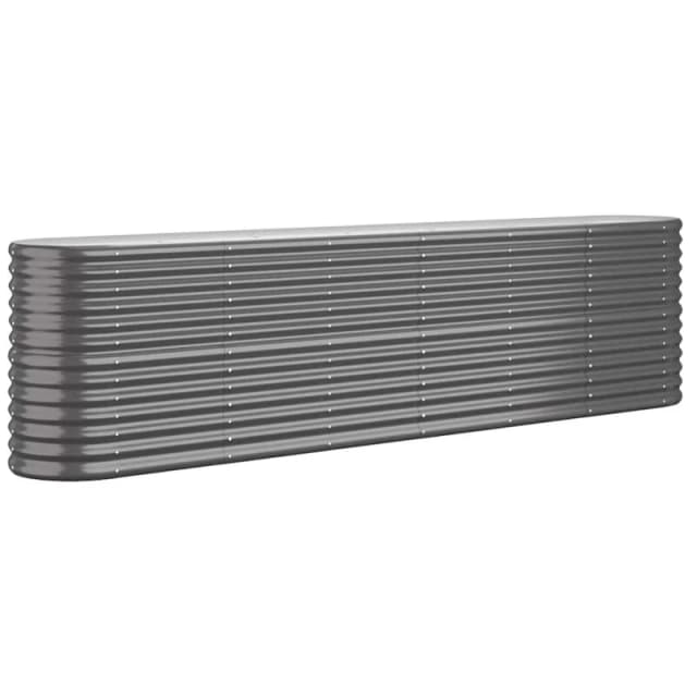 vidaXL Garden Raised Bed Powder-coated Steel 260x40x68cm Anthracite, Grey 318906