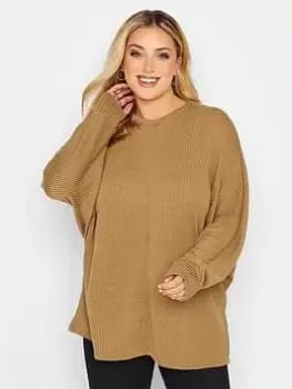 Yours Ribbed Soft Touch Top - Natural, Size 16, Women