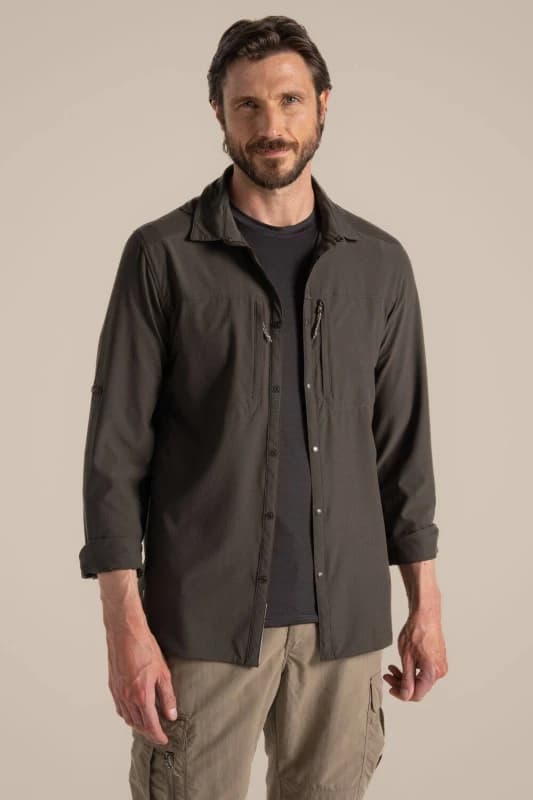 Craghoppers Mens Nosilife Pro' Long Sleeve Shirt in Olive Size: XL Olive Male XL