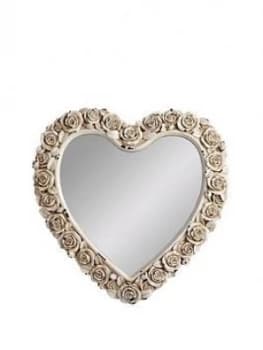 Gallery Heart Shaped Mirror With Rose Detail