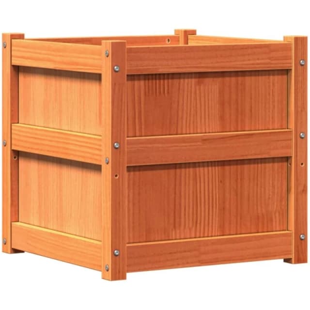 vidaXL Garden Planter Wax Brown 50x50x50cm Solid Wood Pine, Brown 837418
