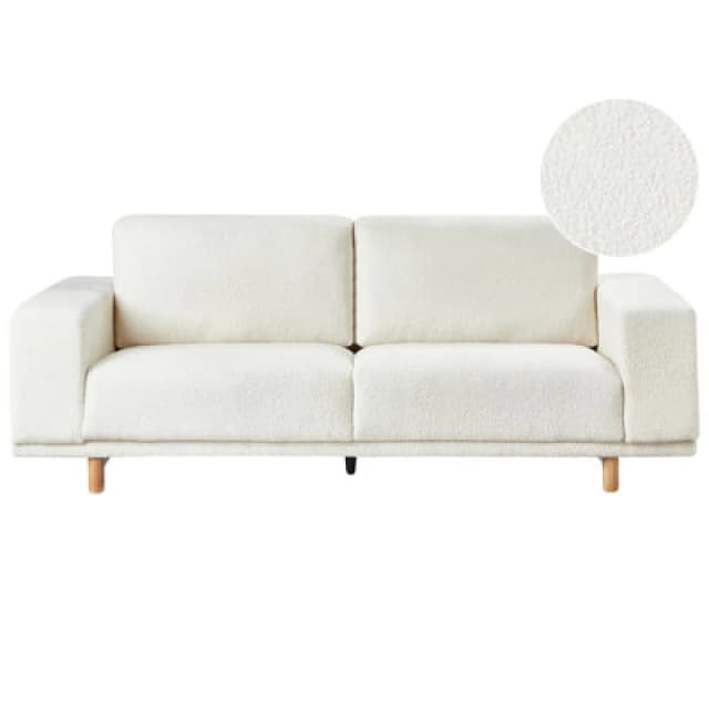 Beliani Sofa 3 Seater Nivala Boucle Off-White