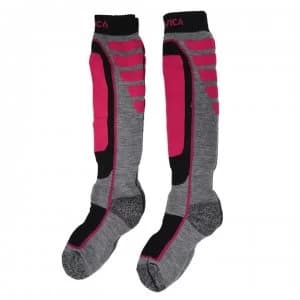 Nevica Meribel 2 Pack Ski Socks Juniors - Pink/Grey