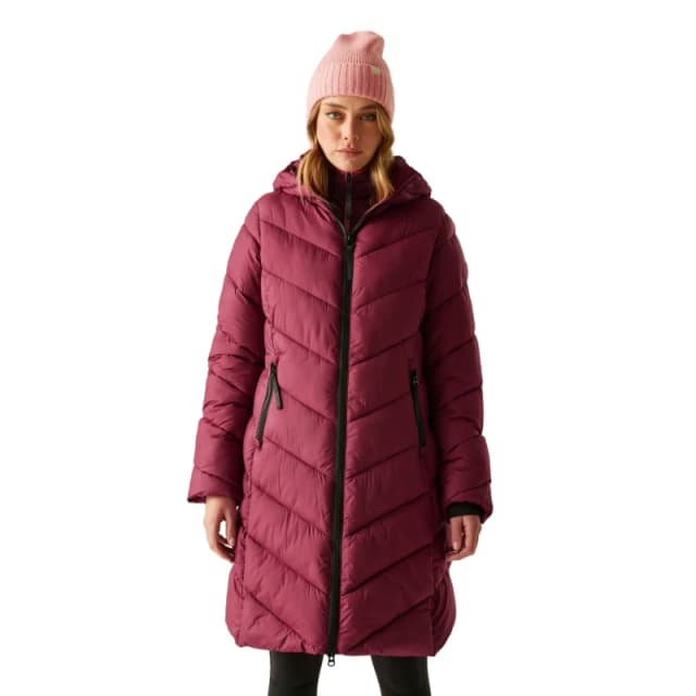 Womens long hooded down jacket Regatta Anita Rouge Female 40
