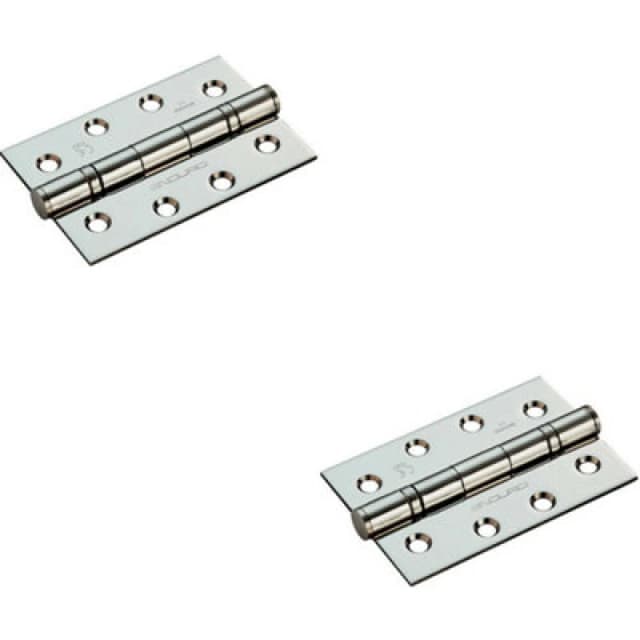 Loops 2x PAIR 102 x 68 x 2.2mm Ball Bearing Hinge Stainless Steel Interior Door Metallics