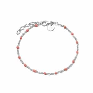 Daisy London 925 Sterling Silver Treasures Pink Beaded Bracelet Sterling Silver