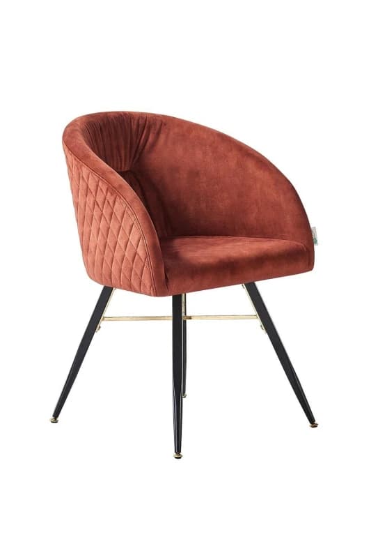 Life Interiors Life Interiors Single Vittorio Velvet Dining Chair with Black Metal Legs, Quilted Design Modern Accent Chair in Wine Wine One Size Unis