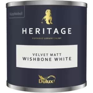 Dulux Heritage Velvet Matt Wishbone White Matt Emulsion Paint 125ml