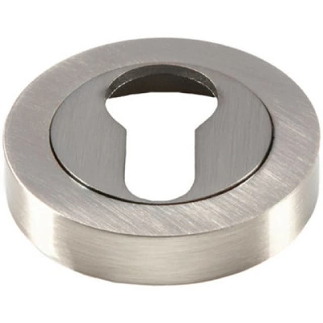 Loops 50mm Euro Profile Round Escutcheon Concealed Fix Satin Nickel Keyhole Cover Metallics unisex