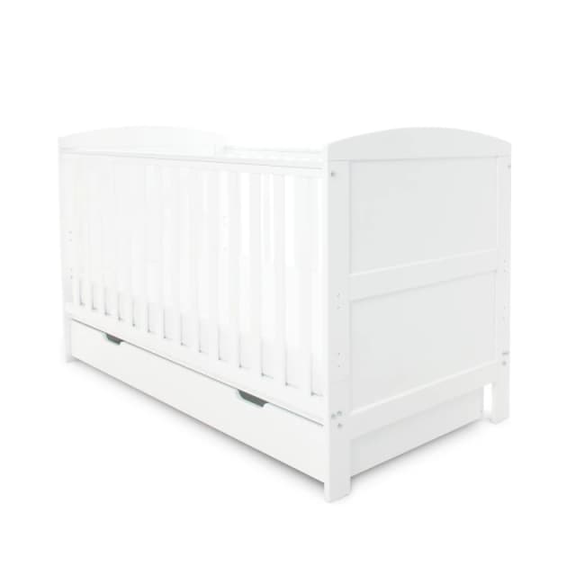 Ickle Bubba Coleby Classic Cot Bed Under Drawer&Fibre Mattress White unisex one