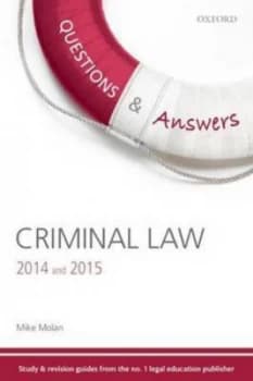 Criminal Law 2014 and 2015 by Mike Molan Paperback