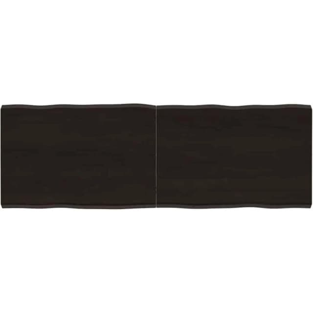 Vidaxl Table Top Dark Brown 140X50X(2-4) Cm Treated Solid Wood Live Edge, Brown 364030