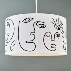Reni Large Pendant Shade with Face Art Design
