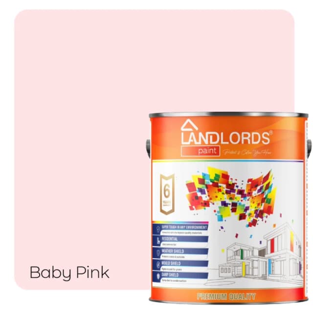 LANDLORDS PAINT One Coat Paint - 2.5L in Baby Pink Baby Pink Unisex 2.5L