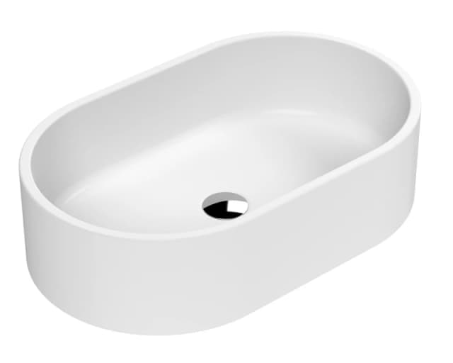 Balterley Oval Ceramic Countertop Vessel Without Overflow Matt White 565mm White