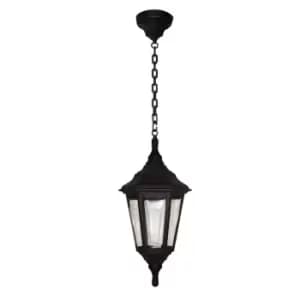 Kinsale 1 Light Outdoor Coastal Ceiling Chain Lantern Black IP43, E27