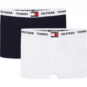 Tommy Hilfiger 2 Pack Boxer Trunks - White/Navy 0U9
