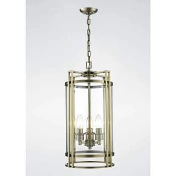 Eaton pendant light 3 Bulbs antique brass / glass