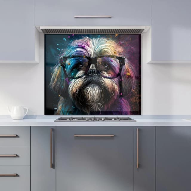 Warren Reed - Designer Lharsa Apso Dog Face Splashart Kitchen Splashback Size: 600mm x 750mm Multicolor Unisex 600mm x 750mm