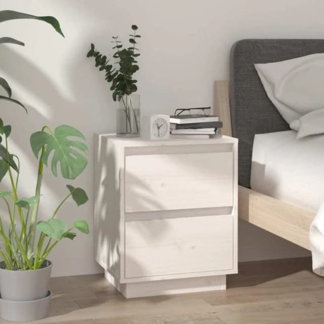 VIDAXL Bedside Cabinet White 40x35x50cm Solid Wood Pine Vidaxl 8720286840146