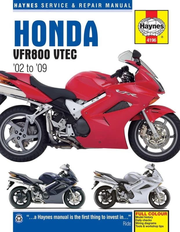 4196 - Haynes Repair Manual For Honda VFR 800 2002-2009 4196