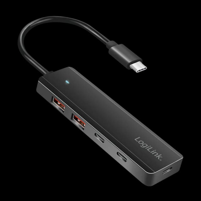 LogiLink USB 3.2 Gen2 Hub. 4-port. 2x USB-A & 2x USB-C. black