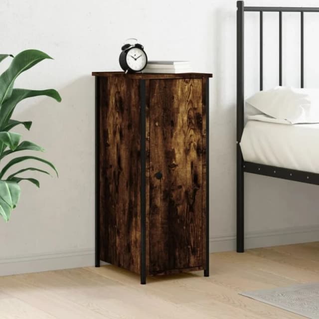 VIDAXL Bedside Cabinet Smoked Oak 32x42x80cm Engineered Wood Vidaxl 8720845939267
